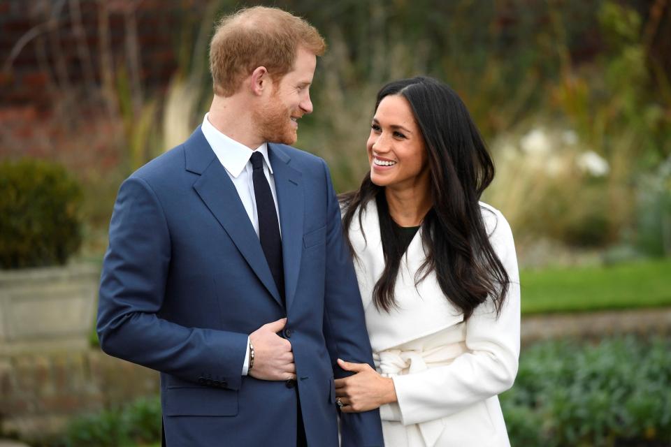  The couple looked head over heels for each other as they stood hand in hand outside Kensington Palace