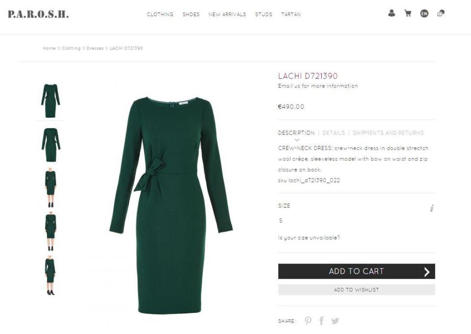  The Suits star wore over a £437 dark green dress by Parosh