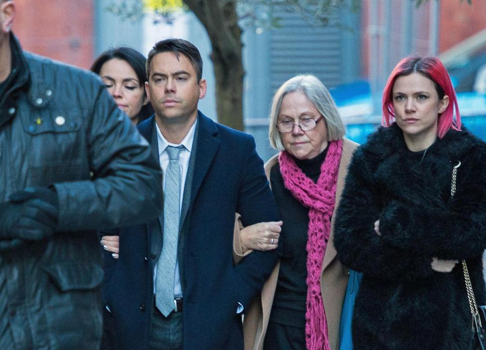  Bruno Langley arrives at court with supporters