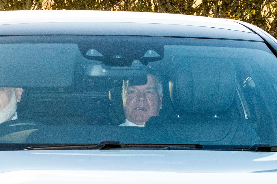  Sam Allardyce was driven to the Everton training ground as he embarks upon his next challenge