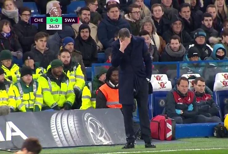  The whole thing left Swansea boss Paul Clement with his head in his hands on the sidelines