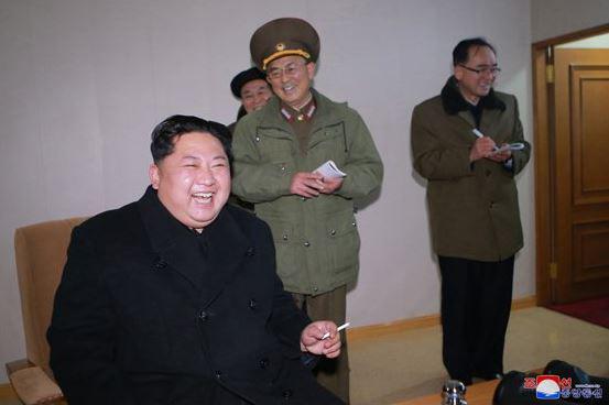  The cackling despot is clearly happy with the launch