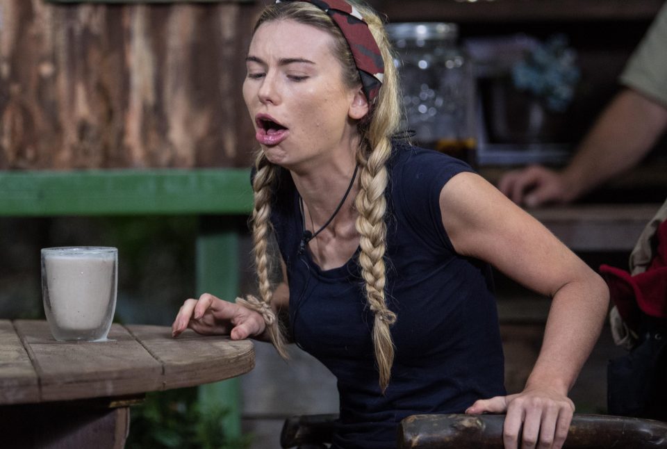  Georgia Toffolo gagged her way through a task in tonight's I'm A Celebrity