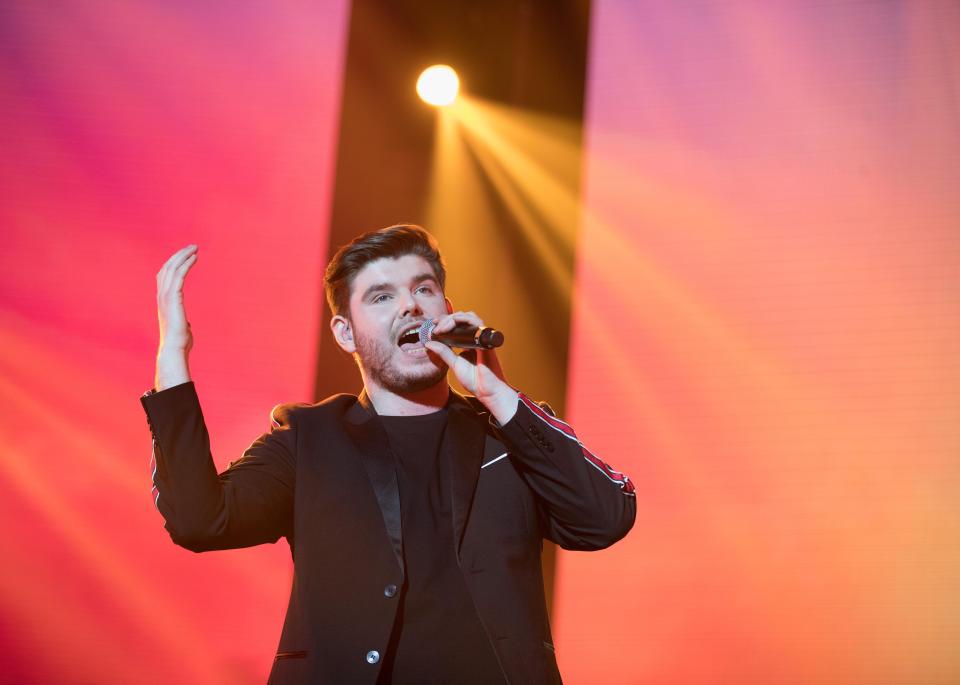  Lloyd performing on The X Factor live arena tour in 2018