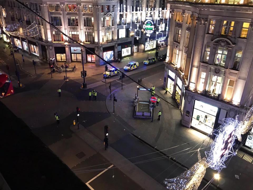  A deserted Oxford Circus in the wake of the incident