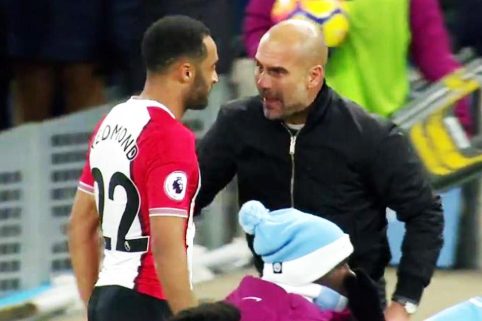  15secs... Pep Guardiola asks Nathan Redmond 'you ready to stop playing?'