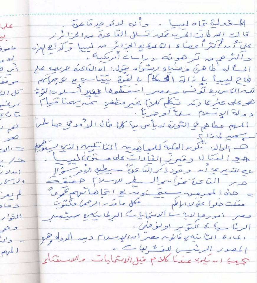  A full copy of bin Laden's handwritten diary has been released