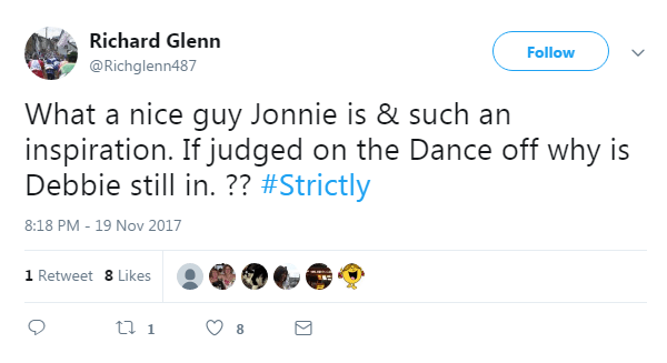  Many felt Debbie was worse than Jonnie in the dance off