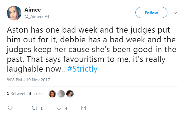  Others felt it was a clear sign of favouritism towards Debbie