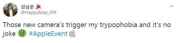  This person tweeted that the new iPhone triggered a phobia