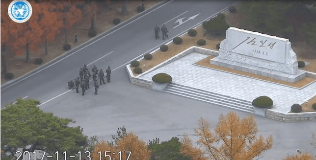  The soldier dashed across the border at the Panmunjom truce village on Monday