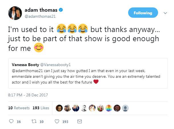  Adam replied to some fan messages on Twitter tonight - and his messages could raise some eyebrows