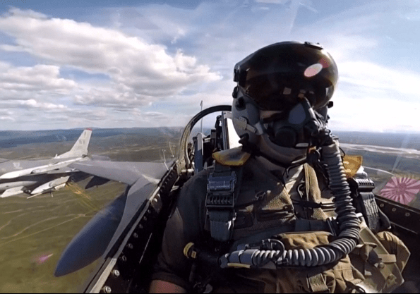  Stunning cockpit footage has shown US Air Force jets flying over the Korean peninsula as part of the major drill