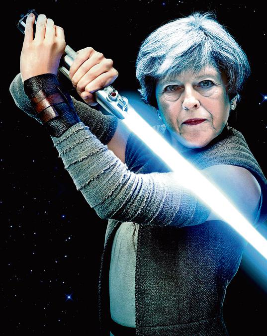  Sixty-one per cent in a new Sun on Sunday poll want the Force to stay with Theresa May - we imagine how she'd look in the new Star Wars film