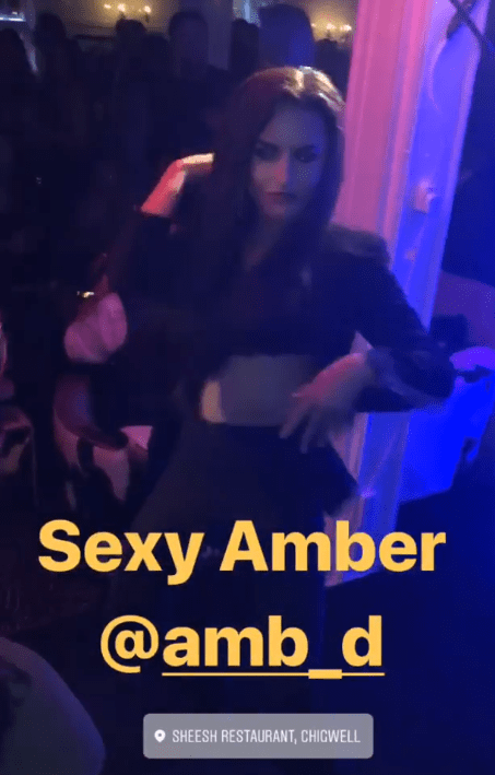  Amber later hit the dance floor