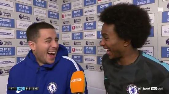  Eden Hazard could not contain his laughter throughout the interview