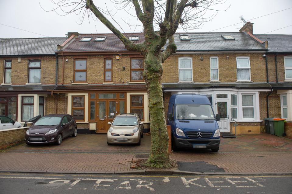 The couple live nextdoor to each other in East Ham, East London, pictured