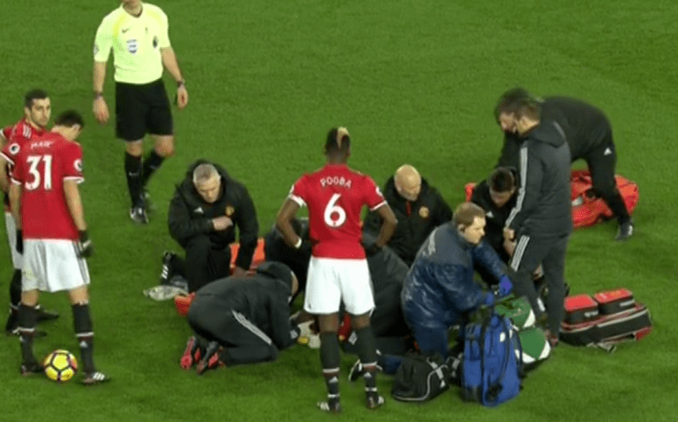  Medical staff rushed to attend to Romelu Lukaku