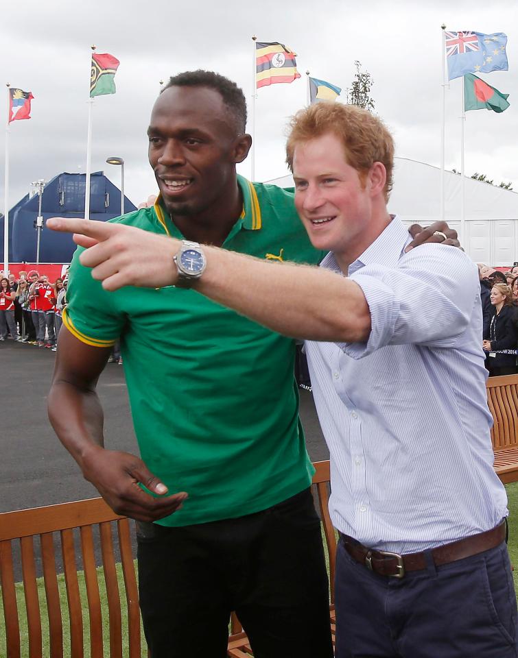  Usain Bolt has offered to give pal Prince Harry three stag-dos ahead of his May wedding