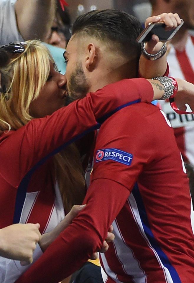  Carrasco celebrated his goal in the 2016 Champions League final by kissing his girlfriend