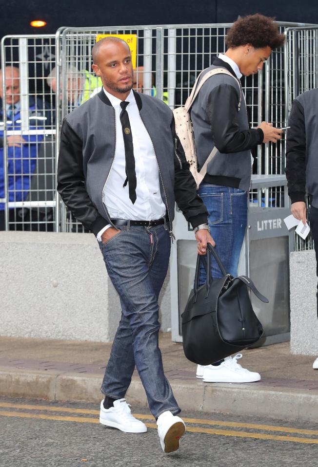  Vincent Kompany showed off a different jacket as he was spotted en route to Ukraine on Monday