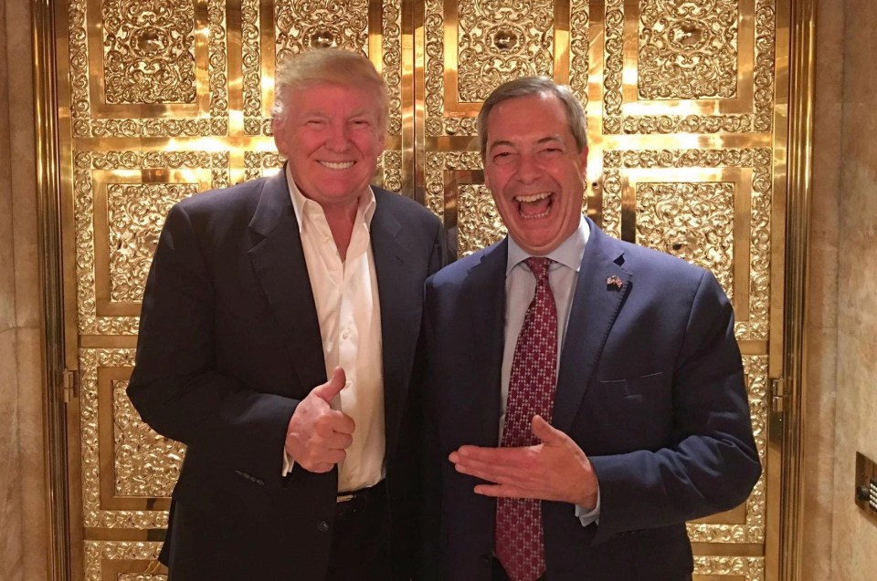 Nigel Farage has defended Donald Trump after his Britain First retweets