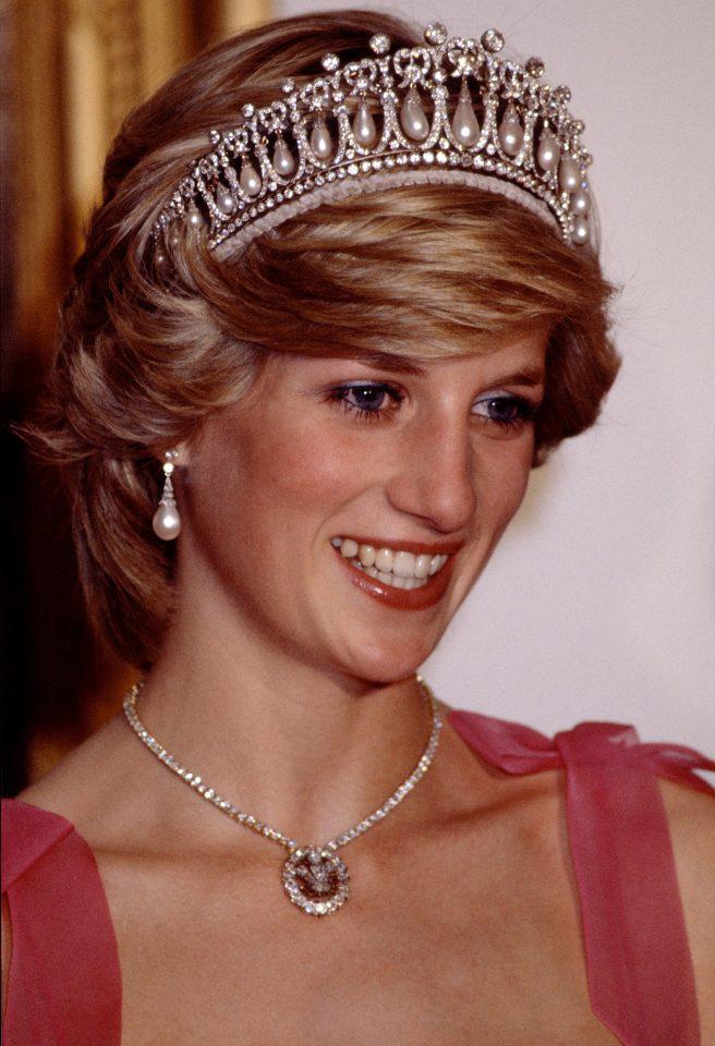  Princess Diana was given the diamond and pearl tiara as a wedding gift by the Queen in 1981