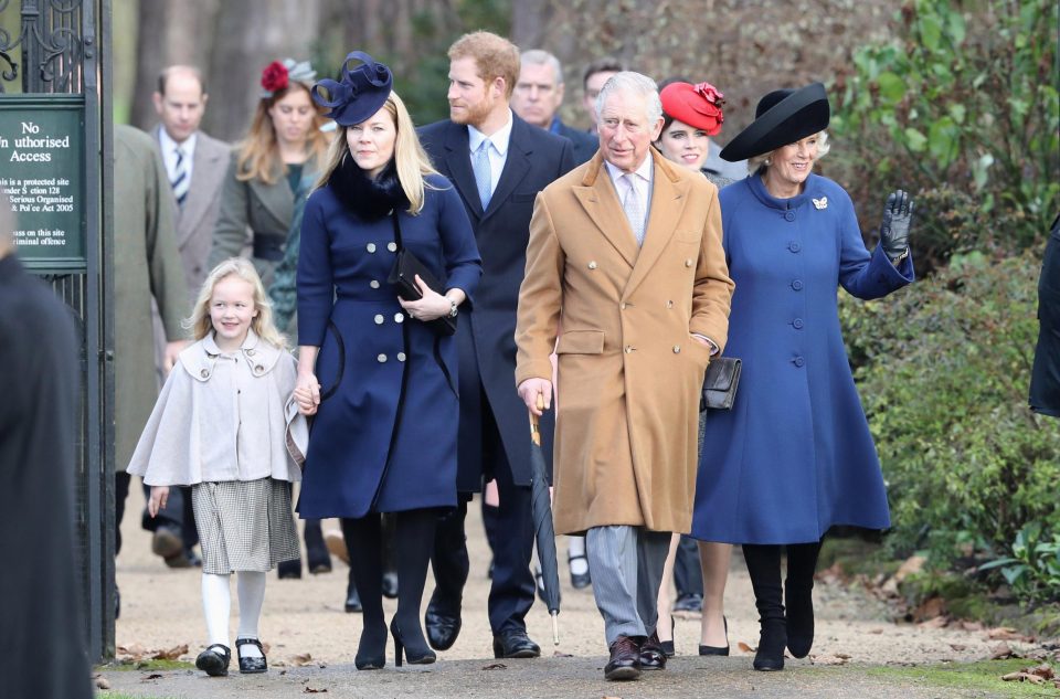  Harry with Prince Charles and other royals at Sandringham last Christmas