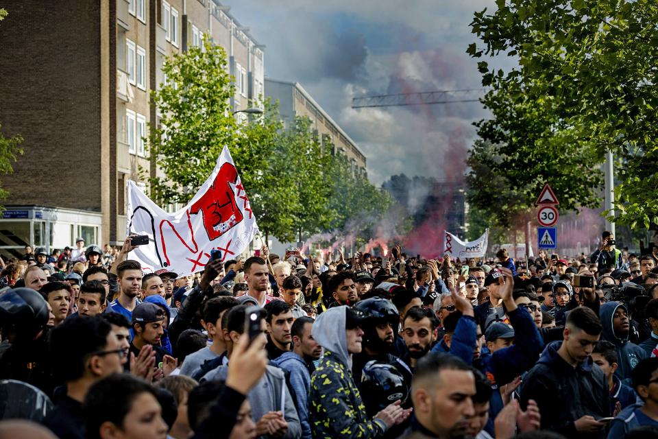  Supporters gather in front of the house of Abdelhak Nouri in Amsterdam