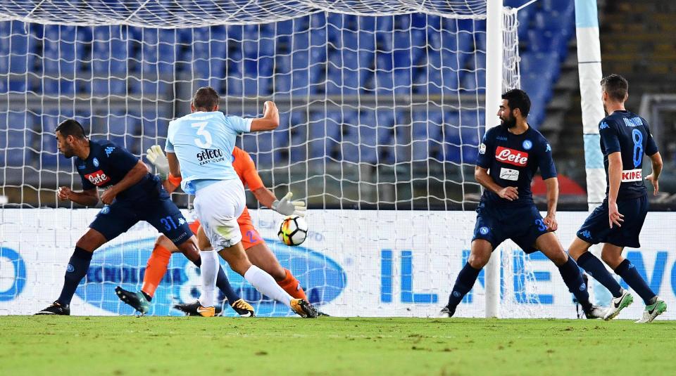  Stefan De Vrij gives Lazio a 1-0 lead during Serie A clash against Napoli