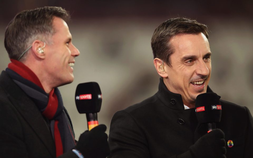  Jamie Carragher and Gary Neville are two of the most popular pundits on TV today