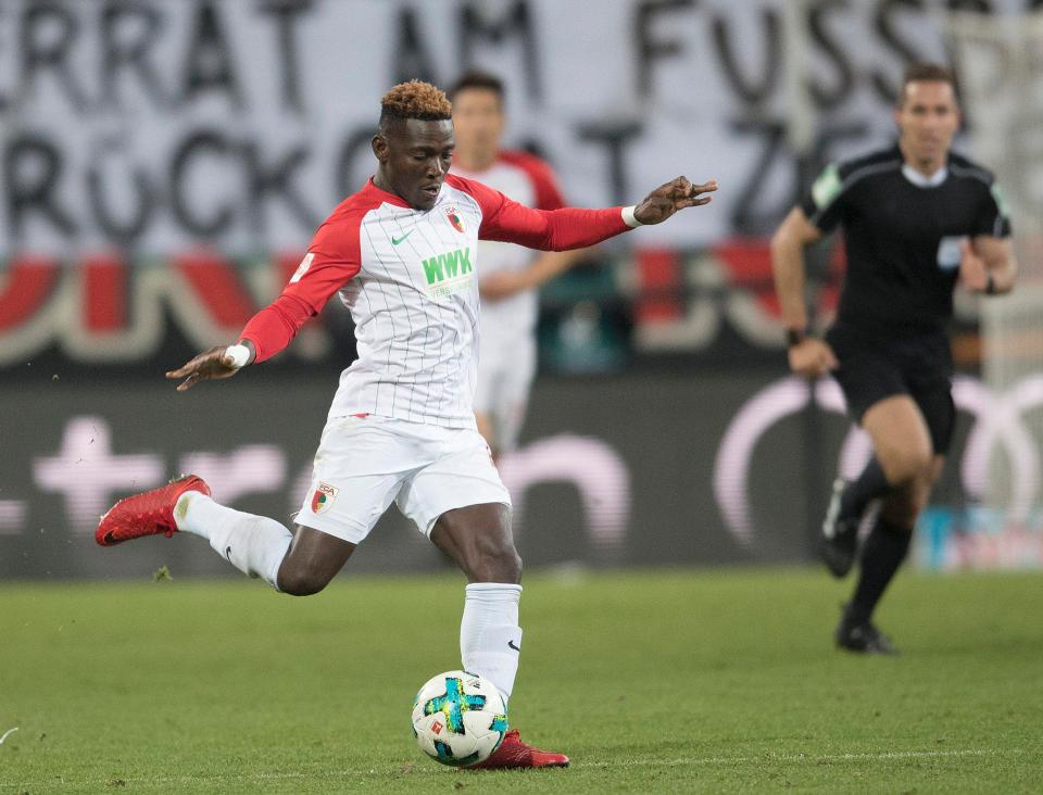  Daniel Opare's contract with Augsburg runs out in the summer and they could cash in