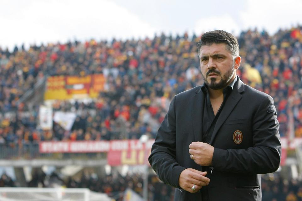  Gennaro Gattuso arrives for first match in charge of AC Milan at Benevento