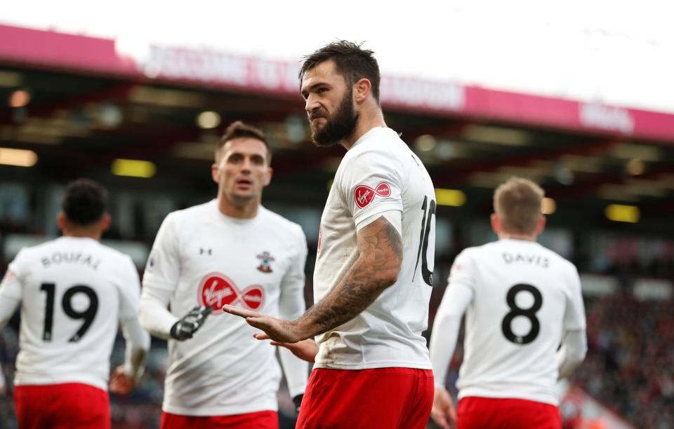  Southampton celebrate Charlie Austin's second-half equaliser