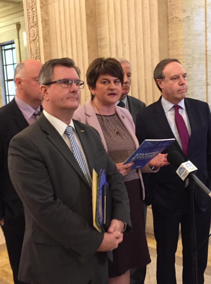  DUP leader Arlene Foster vetoed Mrs May's proposed Ireland plan