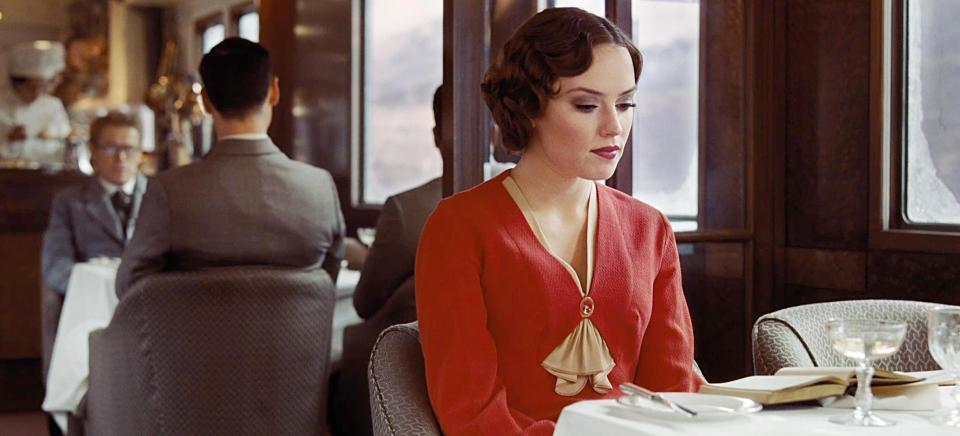  Her boyfriend Tom Bateman also stars in the Orient Express