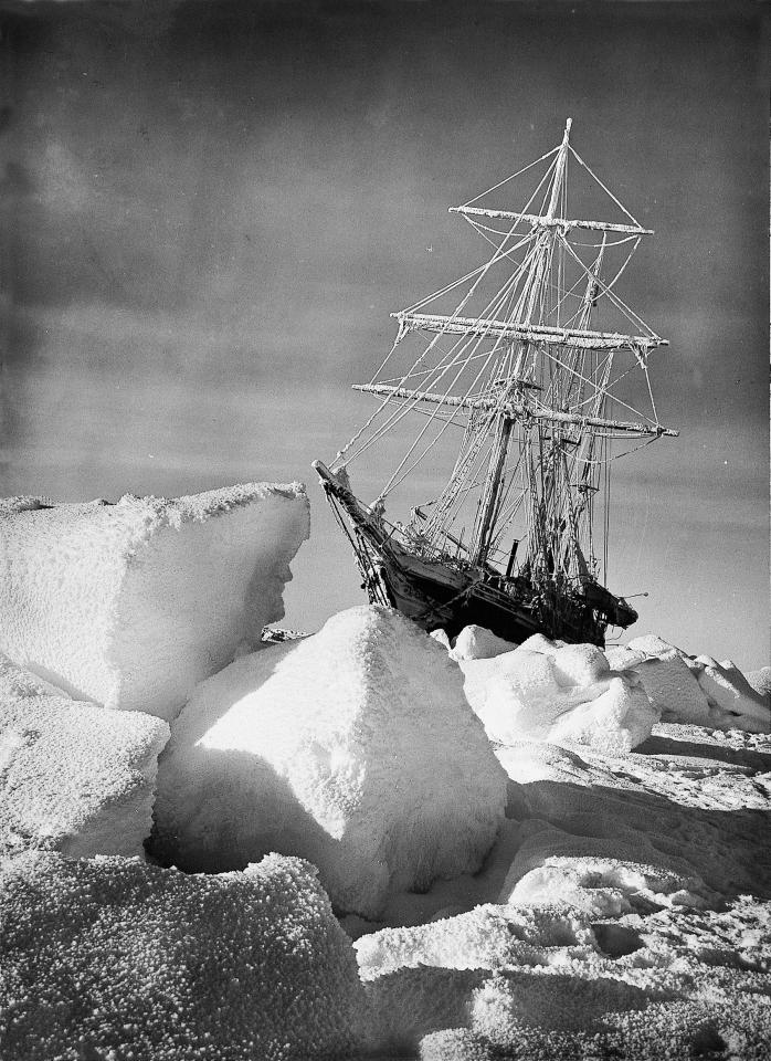  Frost and snow clings to the rigging as The Endurance is swallowed by the ice