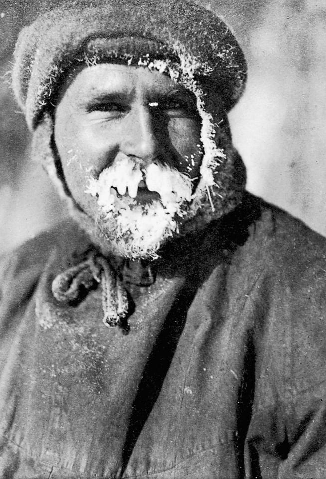  Crew member Greenstreet with icicles clinging to his moustache and beard