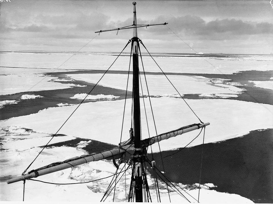  The scale of the pack ice can be seen from up high in Endurance's rigging