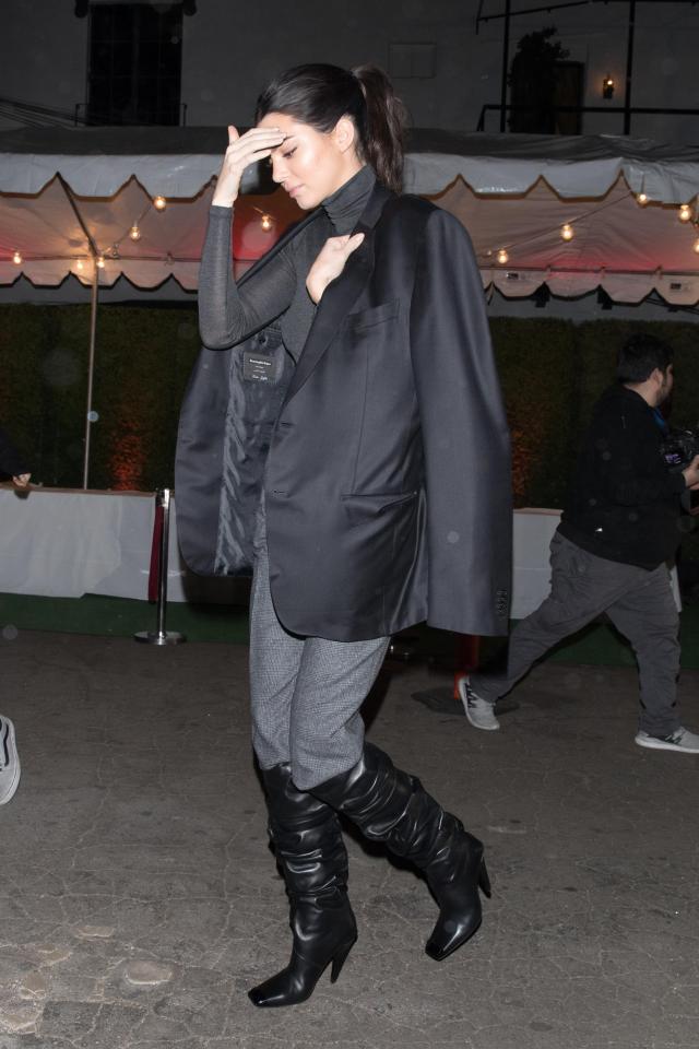  Model Kendall proved her typically stylish self in a pair of knee-high boots