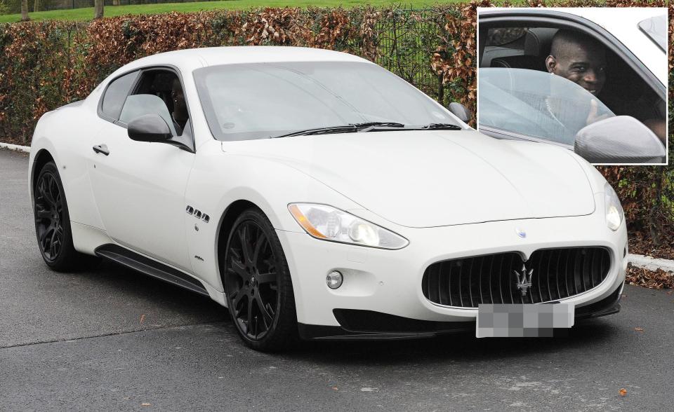  Mario Balotelli rides in his Maserati GranTurismo