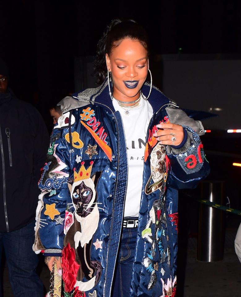  Rihanna fans went into meltdown after flashing a huge diamond ring on her finger