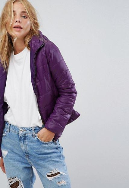  Vamp up the violet with this cosy padded jacket