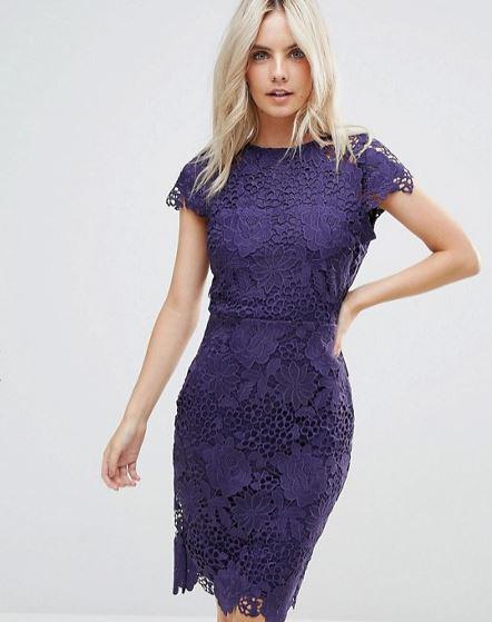  Get glam in this ultraviolet delicate lace dress