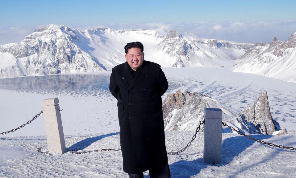  North Korean leader Kim Jong-Un visiting Mount Paektu in Ryanggang Province