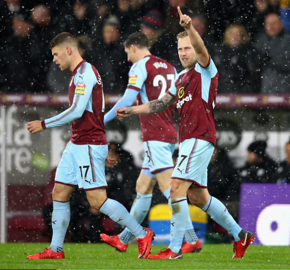  Scott Arfield netted Burnley's winner against Watford on Saturday