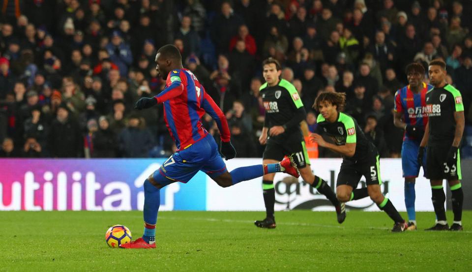  Benteke's tame strike was easily saved by Asmir Begovic