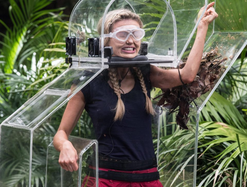  She faced her fears tonight, enduring 10 minutes with her head and limbs trapped inside a perspex box