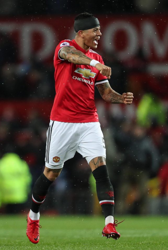  Marcos Rojo was able to celebrate Marcus Rashford scoring the equaliser