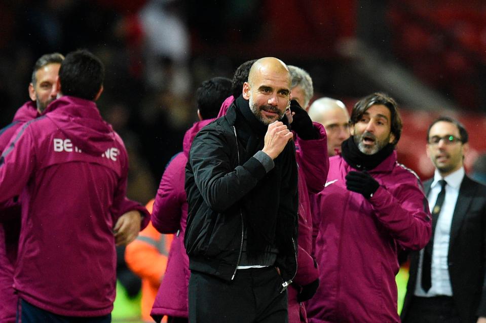  Man City boss Pep Guardiola sees no problem in celebrating the big win